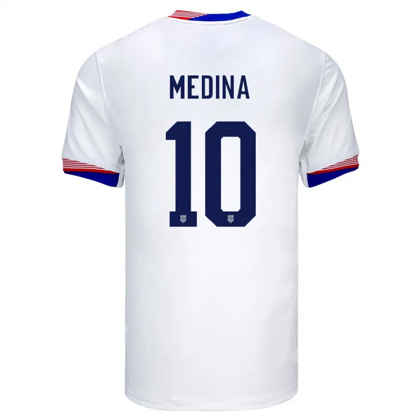 Danxen Uomo Maglia Stati Uniti Cruz Medina #10 Bianco Kit Gara Home 24-26 Maglietta