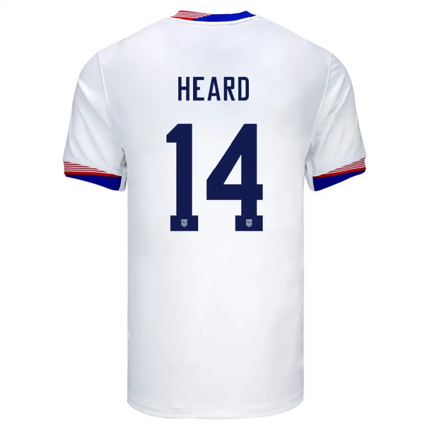 Danxen Uomo Maglia Stati Uniti Aaron Heard #14 Bianco Kit Gara Home 24-26 Maglietta
