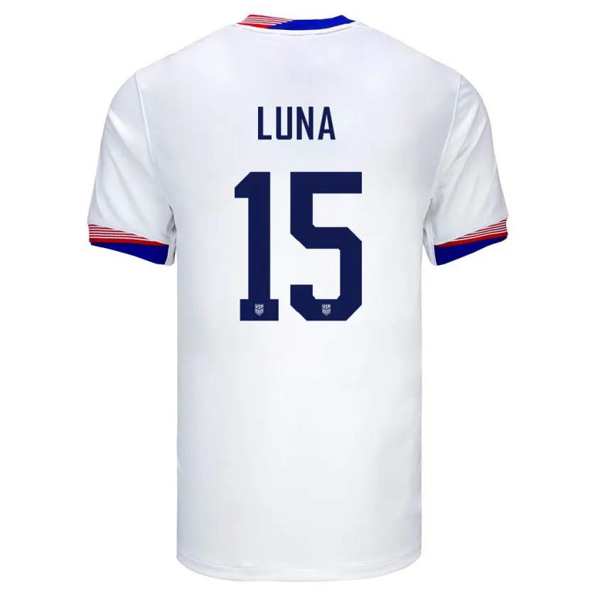 Danxen Uomo Maglia Stati Uniti Diego Luna #15 Bianco Kit Gara Home 24-26 Maglietta