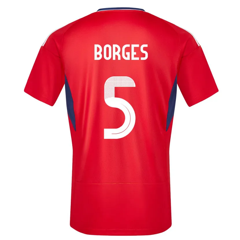 Danxen Uomo Maglia Costa Rica Celso Borges #5 Rosso Kit Gara Home 24-26 Maglietta