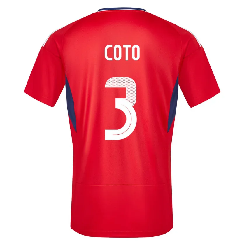 Danxen Uomo Maglia Costa Rica Maria Coto #3 Rosso Kit Gara Home 24-26 Maglietta
