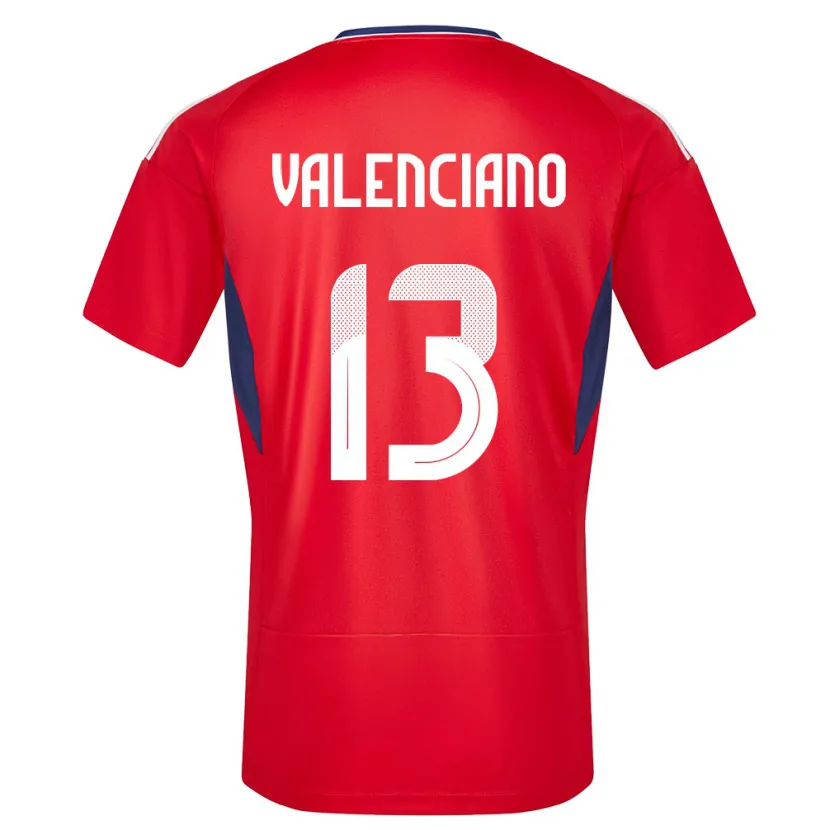 Danxen Uomo Maglia Costa Rica Emilie Valenciano #13 Rosso Kit Gara Home 24-26 Maglietta