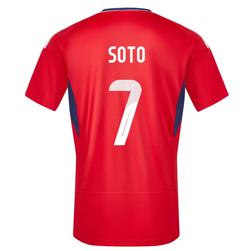 Danxen Uomo Maglia Costa Rica Andrey Soto #7 Rosso Kit Gara Home 24-26 Maglietta