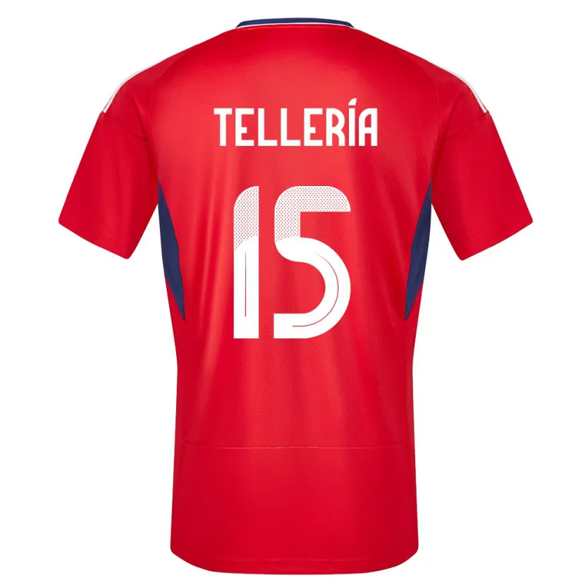 Danxen Uomo Maglia Costa Rica Jostin Telleria #15 Rosso Kit Gara Home 24-26 Maglietta