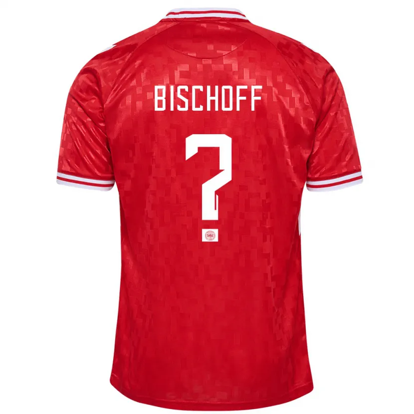 Danxen Uomo Maglia Danimarca Clement Bischoff #0 Rosso Kit Gara Home 24-26 Maglietta