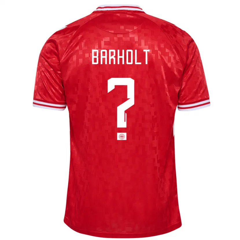 Danxen Uomo Maglia Danimarca Noah Barholt #0 Rosso Kit Gara Home 24-26 Maglietta