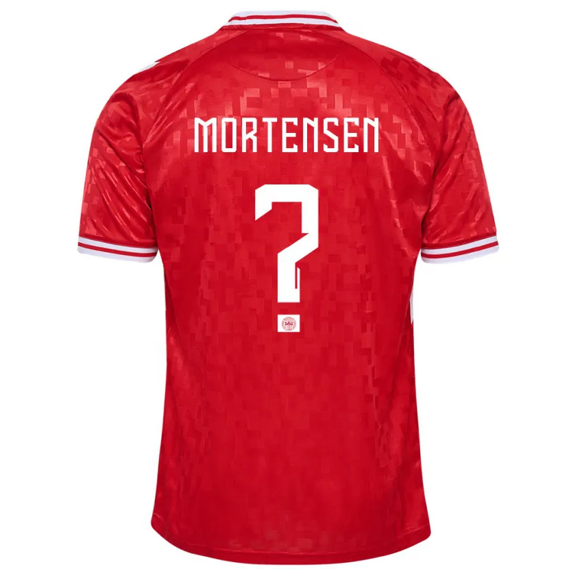 Danxen Uomo Maglia Danimarca Malthe Mortensen #0 Rosso Kit Gara Home 24-26 Maglietta