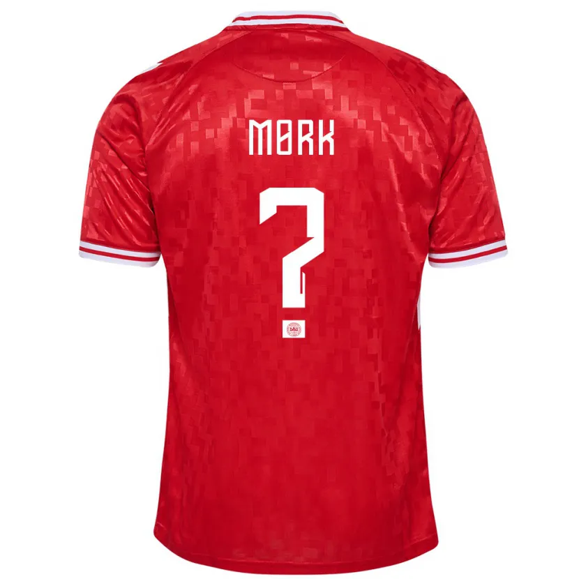 Danxen Uomo Maglia Danimarca Sebastian Mørk #0 Rosso Kit Gara Home 24-26 Maglietta