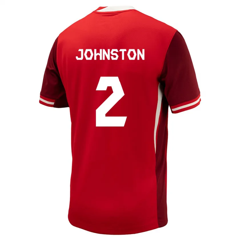 Danxen Uomo Maglia Canada Alistair Johnston #2 Rosso Kit Gara Home 24-26 Maglietta