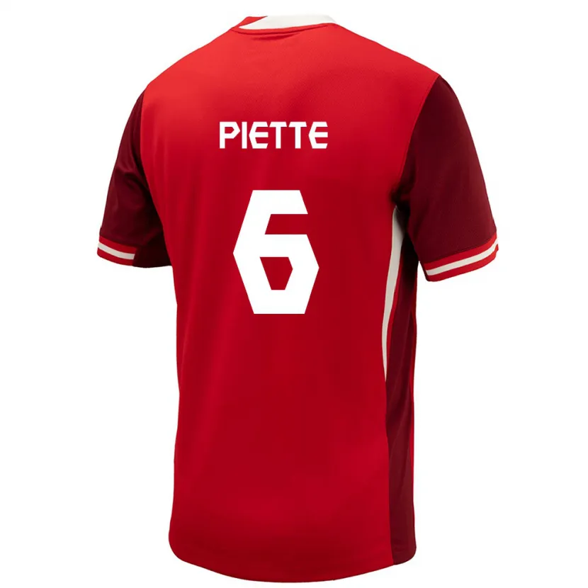 Danxen Uomo Maglia Canada Samuel Piette #6 Rosso Kit Gara Home 24-26 Maglietta