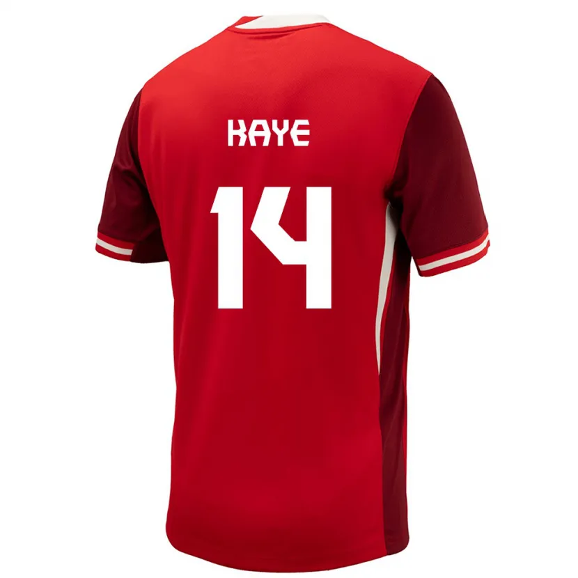 Danxen Uomo Maglia Canada Mark-Anthony Kaye #14 Rosso Kit Gara Home 24-26 Maglietta