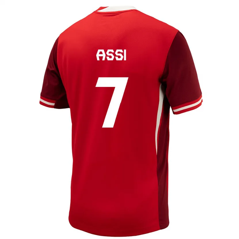 Danxen Uomo Maglia Canada Jean-Aniel Assi #7 Rosso Kit Gara Home 24-26 Maglietta