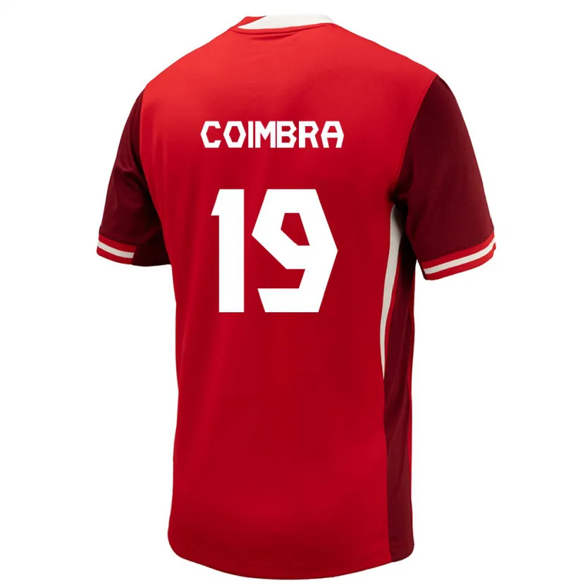 Danxen Uomo Maglia Canada Tiago Coimbra #19 Rosso Kit Gara Home 24-26 Maglietta