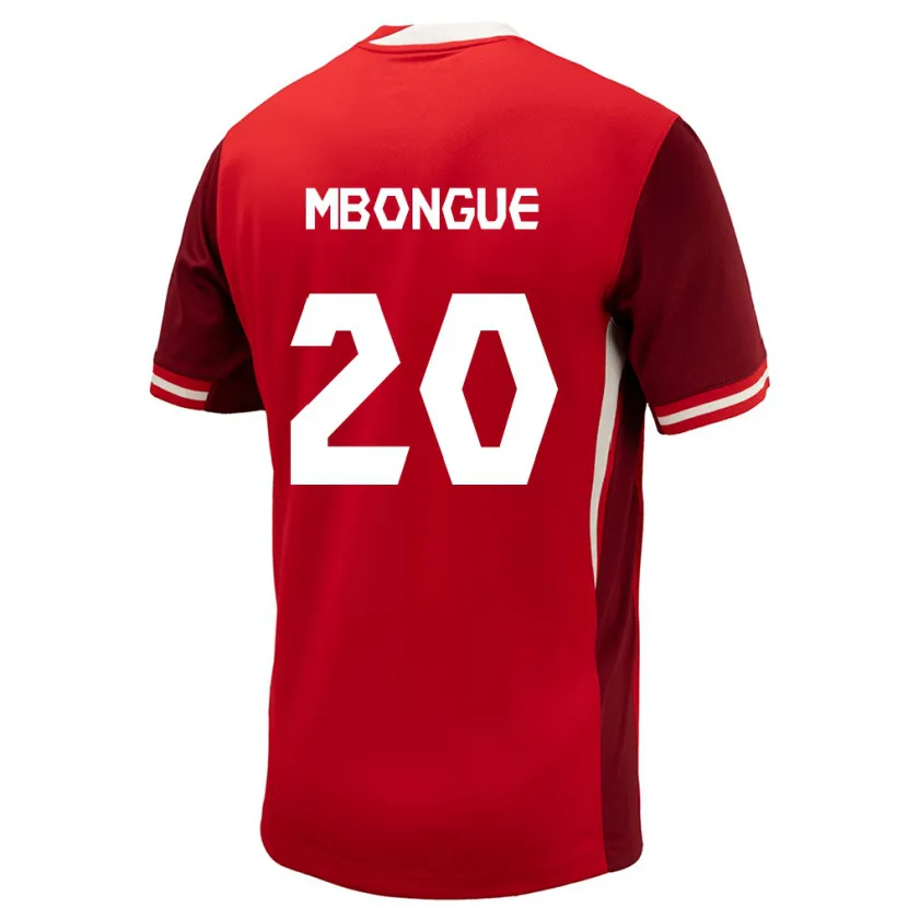 Danxen Uomo Maglia Canada Hugo Mbongue #20 Rosso Kit Gara Home 24-26 Maglietta