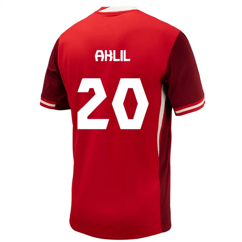 Danxen Uomo Maglia Canada Lino Aklil #20 Rosso Kit Gara Home 24-26 Maglietta