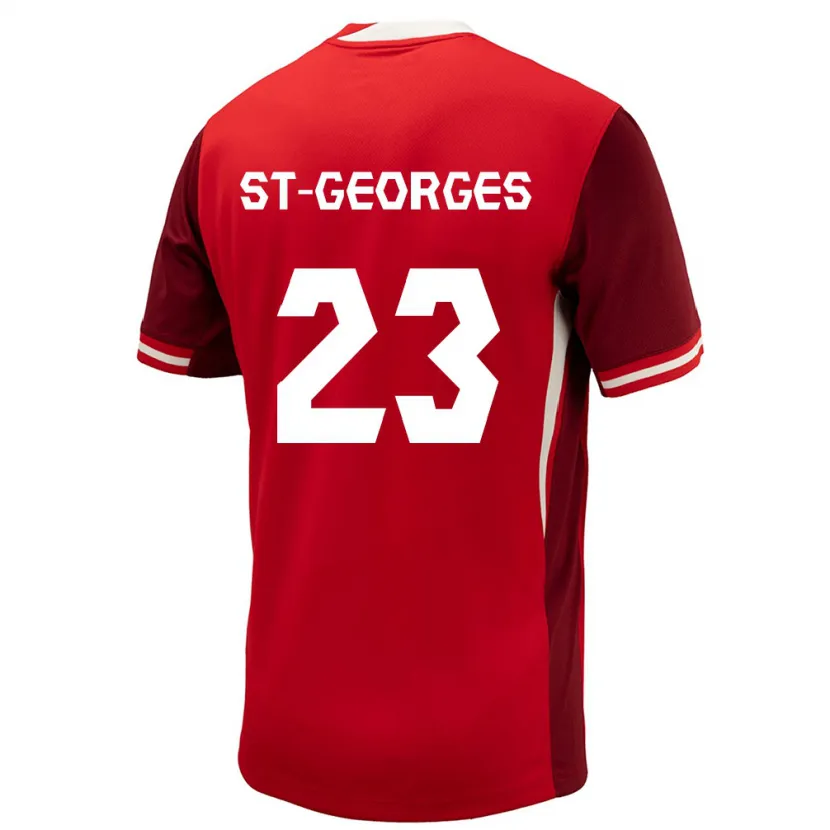 Danxen Uomo Maglia Canada Bianca St-Georges #23 Rosso Kit Gara Home 24-26 Maglietta