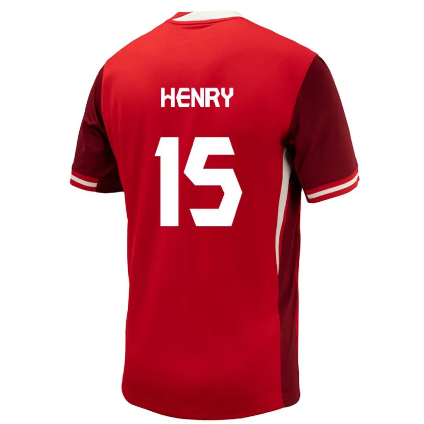 Danxen Uomo Maglia Canada Doneil Henry #15 Rosso Kit Gara Home 24-26 Maglietta