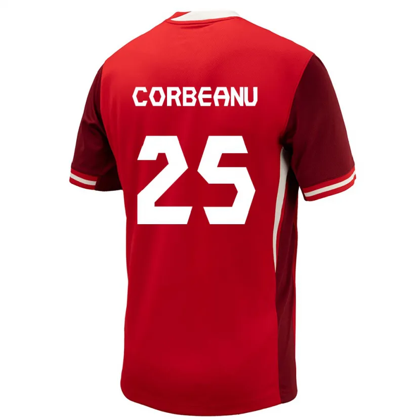 Danxen Uomo Maglia Canada Theo Corbeanu #25 Rosso Kit Gara Home 24-26 Maglietta