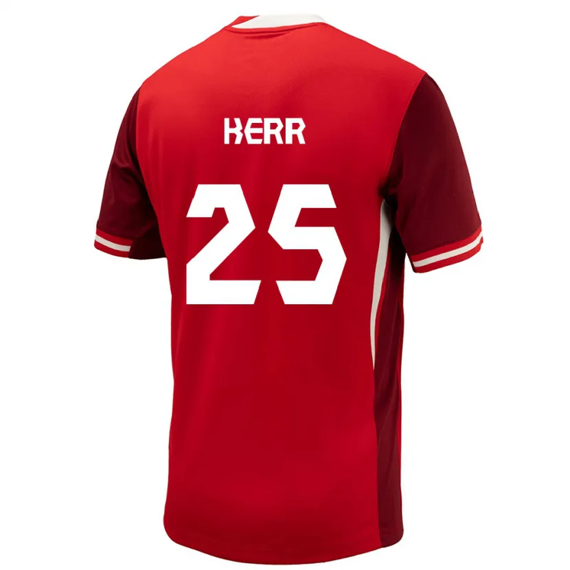 Danxen Uomo Maglia Canada Devon Kerr #25 Rosso Kit Gara Home 24-26 Maglietta