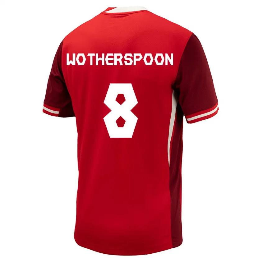 Danxen Uomo Maglia Canada David Wotherspoon #8 Rosso Kit Gara Home 24-26 Maglietta