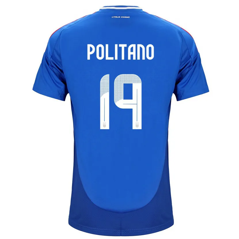 Danxen Uomo Maglia Italia Matteo Politano #19 Blu Kit Gara Home 24-26 Maglietta