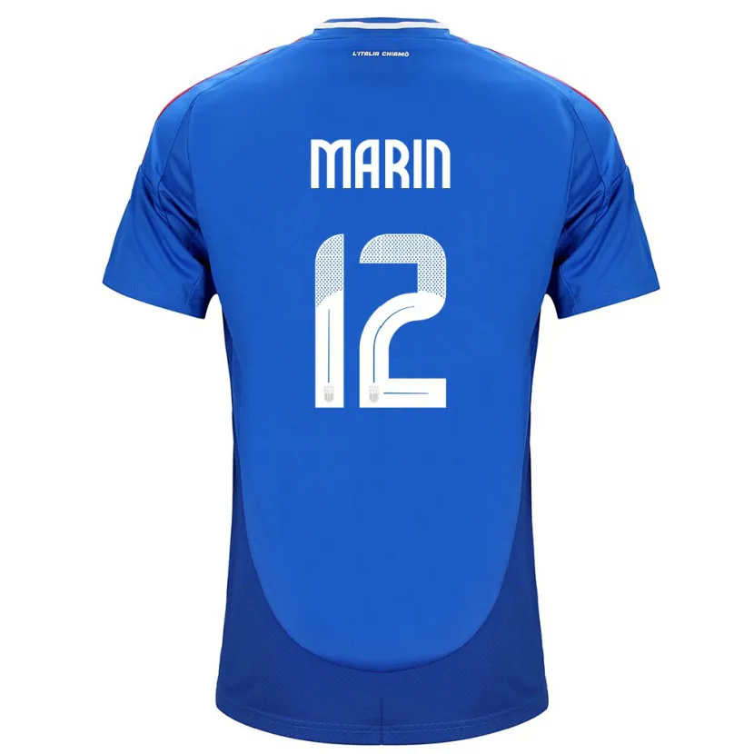 Danxen Uomo Maglia Italia Renato Marin #12 Blu Kit Gara Home 24-26 Maglietta