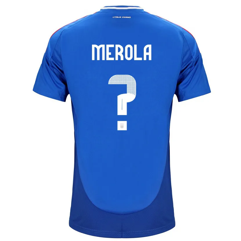 Danxen Uomo Maglia Italia Antonio Stefano Merola #0 Blu Kit Gara Home 24-26 Maglietta