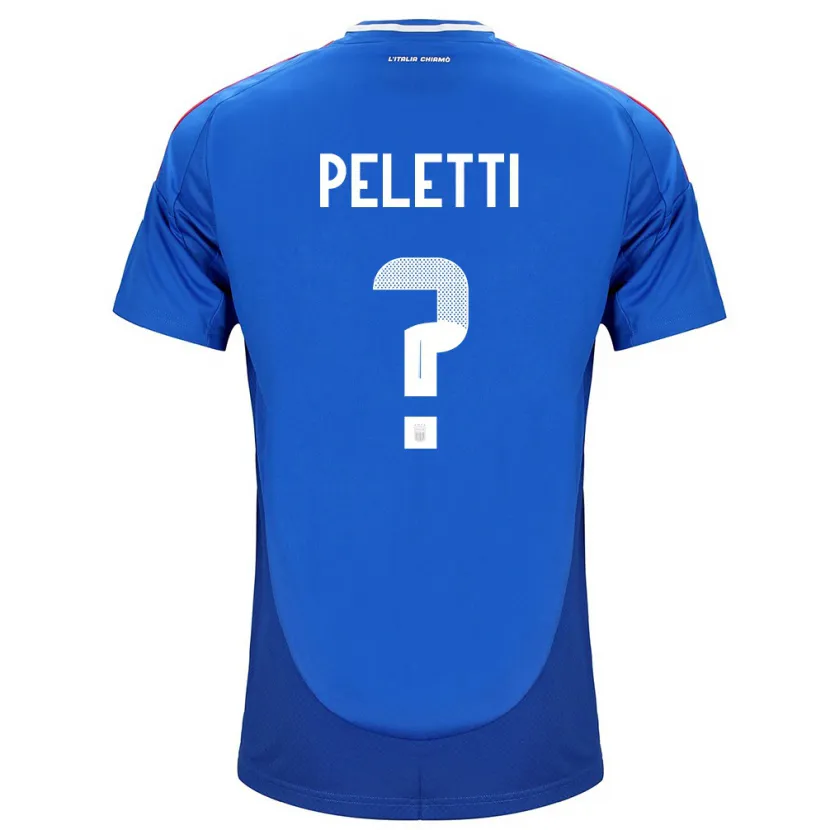 Danxen Uomo Maglia Italia Lamberto Peletti #0 Blu Kit Gara Home 24-26 Maglietta