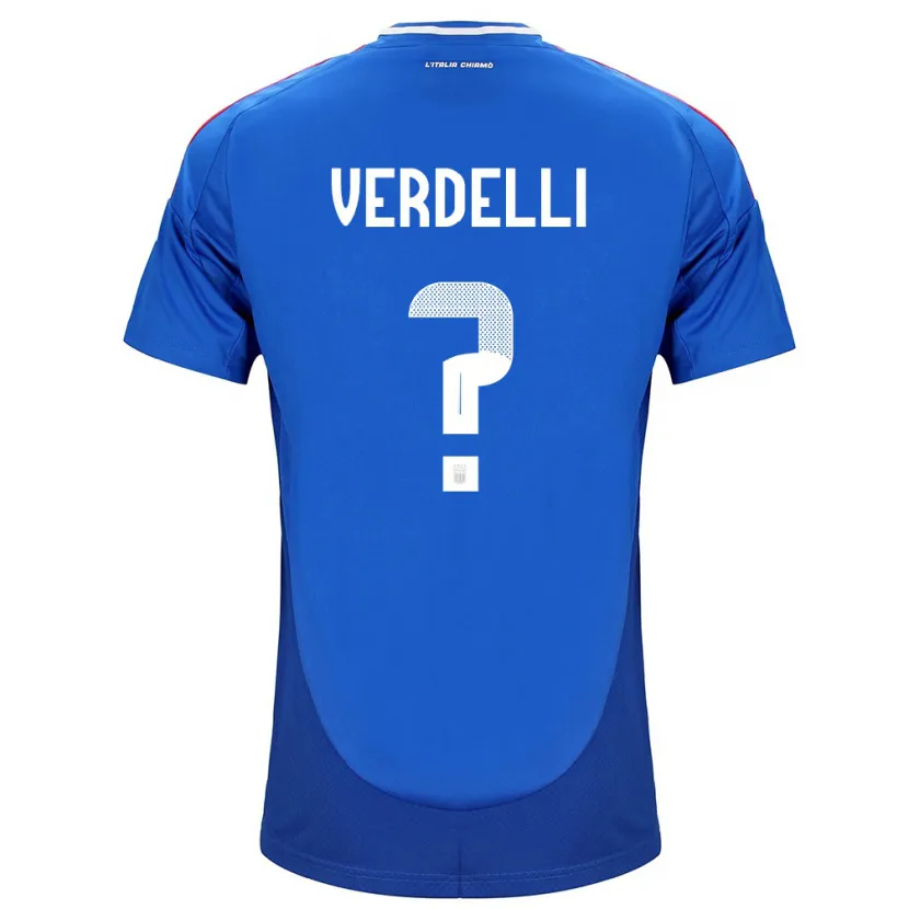 Danxen Uomo Maglia Italia Davide Verdelli #0 Blu Kit Gara Home 24-26 Maglietta
