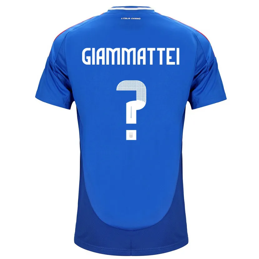 Danxen Uomo Maglia Italia Gioele Giammattei #0 Blu Kit Gara Home 24-26 Maglietta
