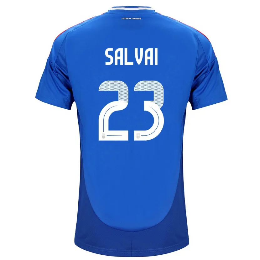 Danxen Uomo Maglia Italia Cecilia Salvai #23 Blu Kit Gara Home 24-26 Maglietta