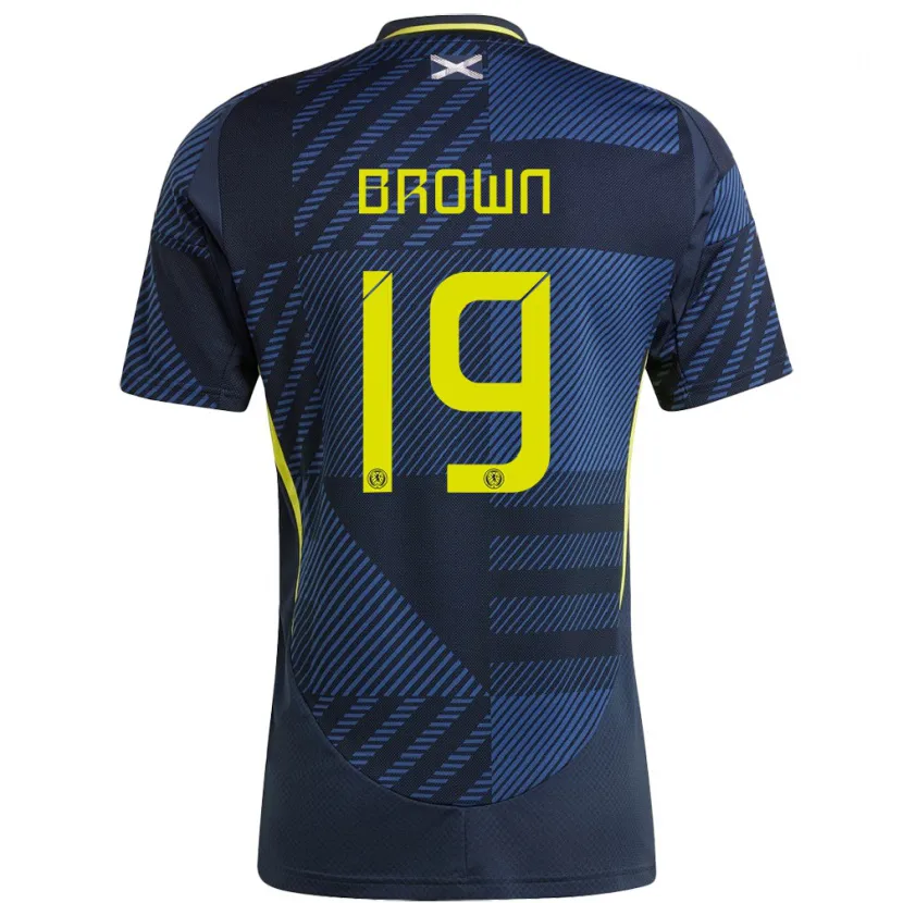 Danxen Uomo Maglia Scotland Jacob Brown #19 Blu Scuro Kit Gara Home 24-26 Maglietta