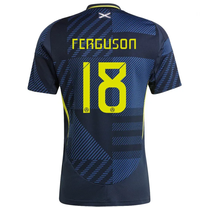Danxen Uomo Maglia Scotland Lewis Ferguson #18 Blu Scuro Kit Gara Home 24-26 Maglietta