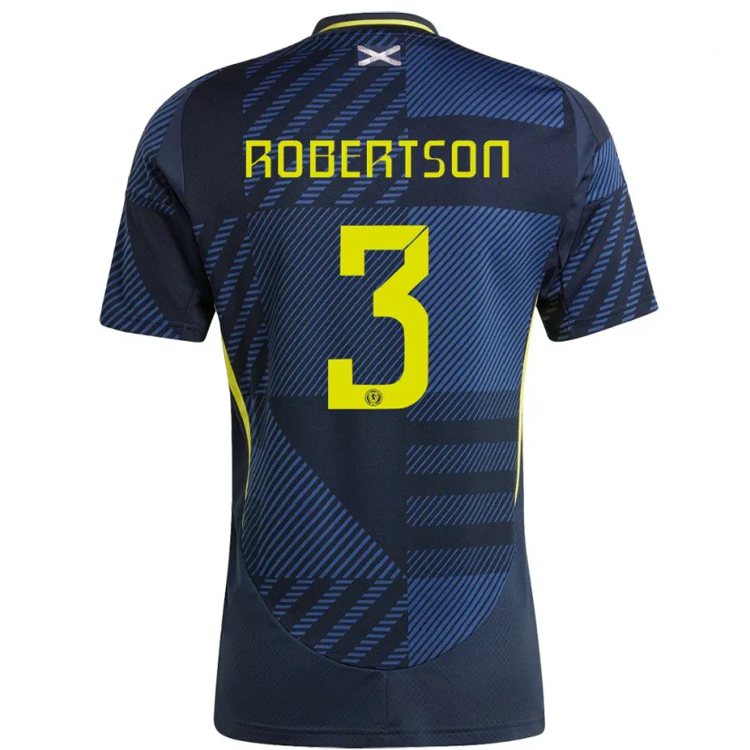Danxen Uomo Maglia Scotland Andrew Robertson #3 Blu Scuro Kit Gara Home 24-26 Maglietta