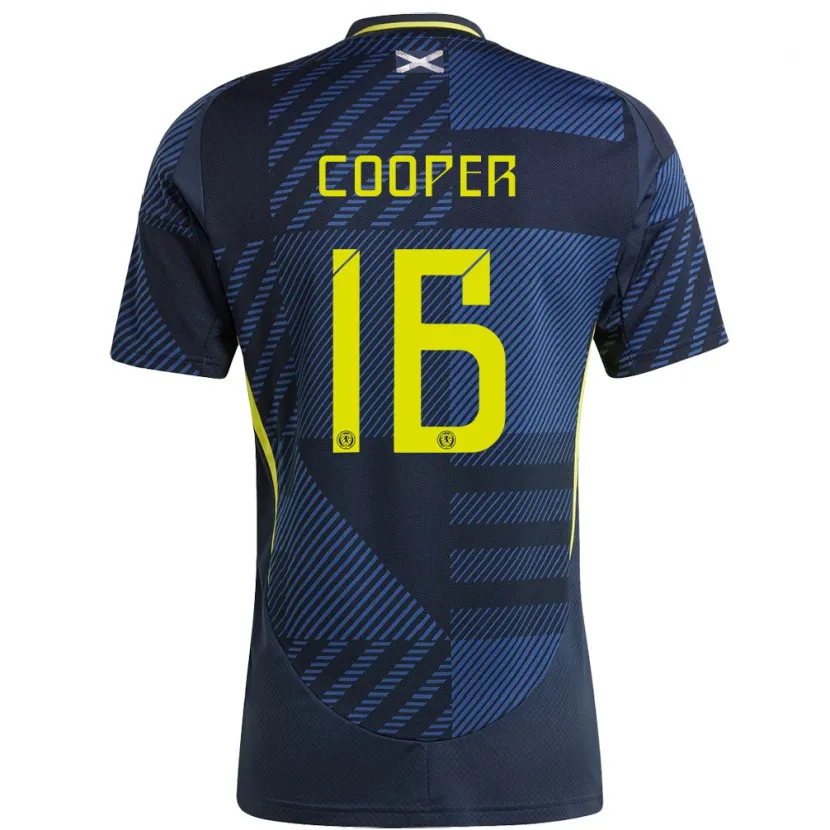Danxen Uomo Maglia Scotland Liam Cooper #16 Blu Scuro Kit Gara Home 24-26 Maglietta