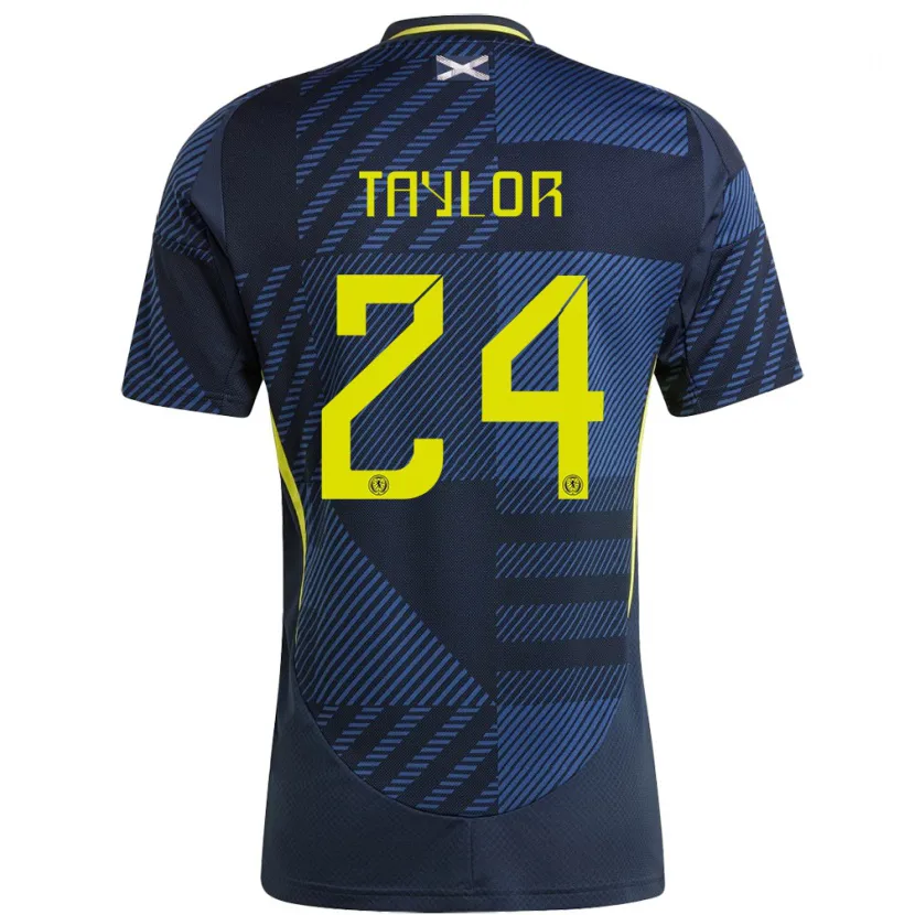 Danxen Uomo Maglia Scotland Greg Taylor #24 Blu Scuro Kit Gara Home 24-26 Maglietta