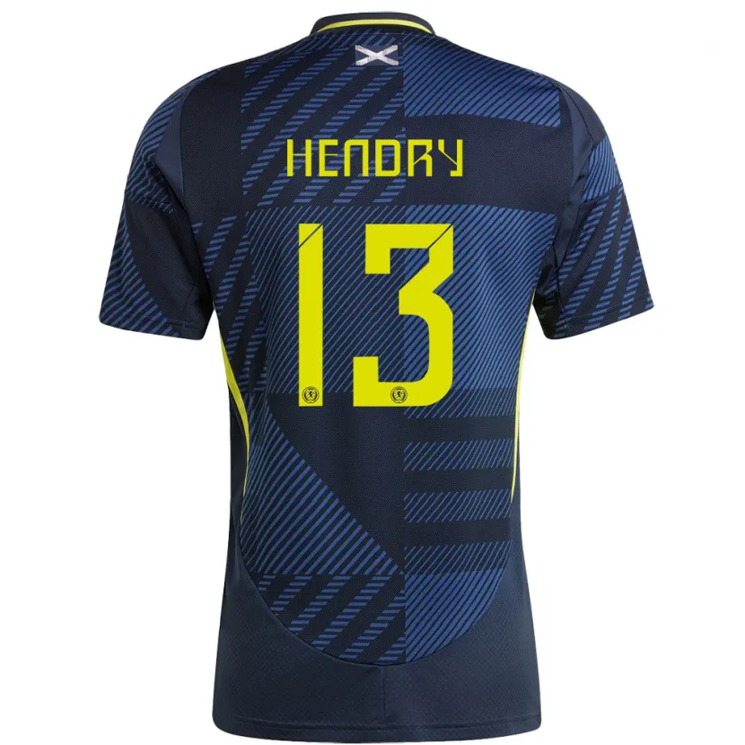 Danxen Uomo Maglia Scotland Jack Hendry #13 Blu Scuro Kit Gara Home 24-26 Maglietta