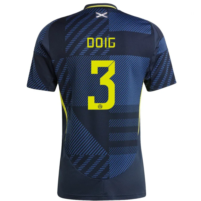 Danxen Uomo Maglia Scotland Josh Doig #3 Blu Scuro Kit Gara Home 24-26 Maglietta