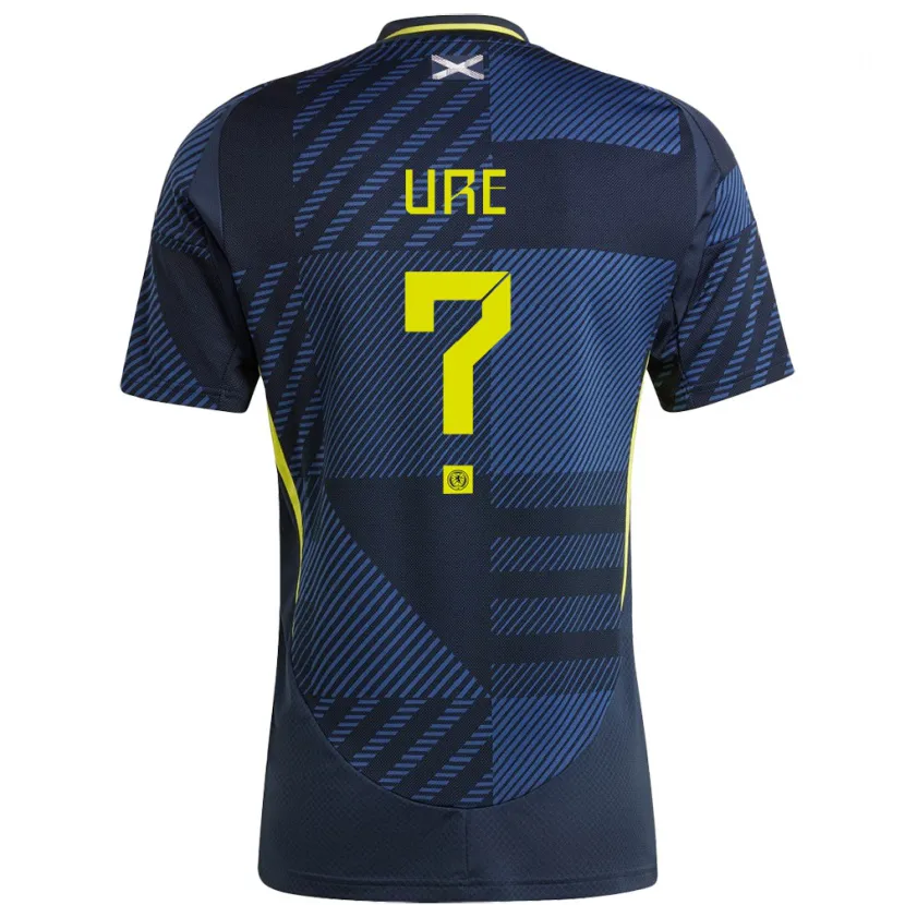Danxen Uomo Maglia Scotland Robbie Ure #0 Blu Scuro Kit Gara Home 24-26 Maglietta