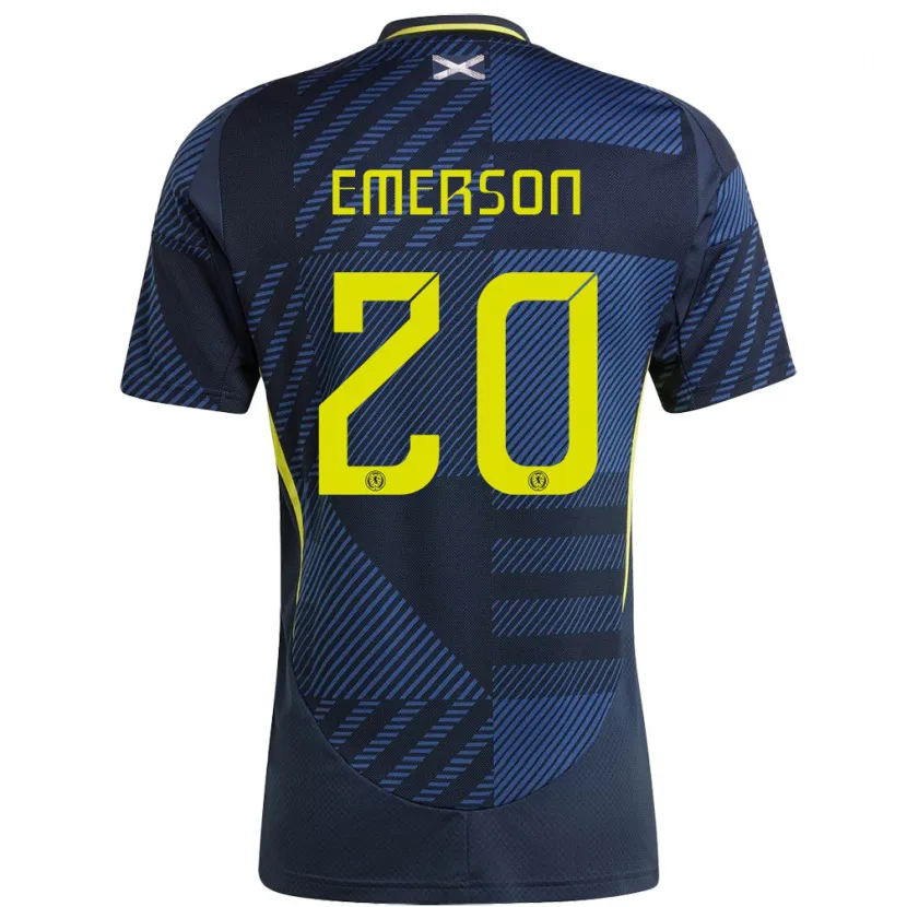 Danxen Uomo Maglia Scotland Johnny Emerson #20 Blu Scuro Kit Gara Home 24-26 Maglietta