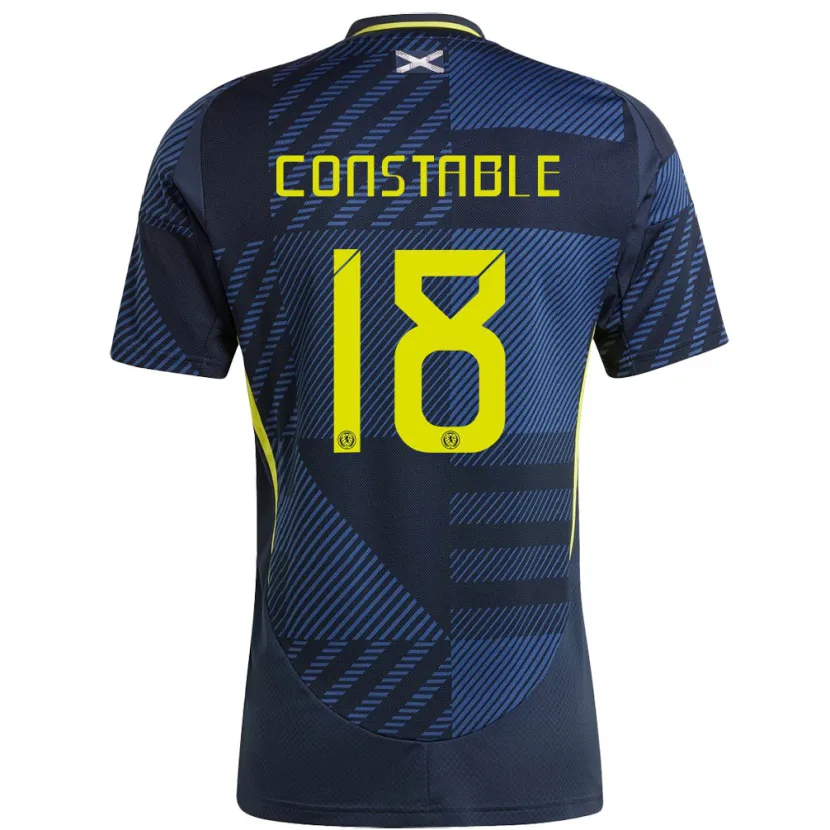 Danxen Uomo Maglia Scotland Scott Constable #18 Blu Scuro Kit Gara Home 24-26 Maglietta