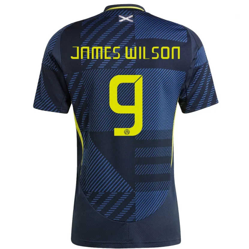 Danxen Uomo Maglia Scotland James Wilson #9 Blu Scuro Kit Gara Home 24-26 Maglietta
