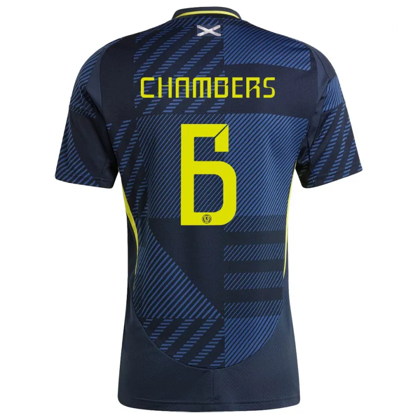Danxen Uomo Maglia Scotland Sam Chambers #6 Blu Scuro Kit Gara Home 24-26 Maglietta