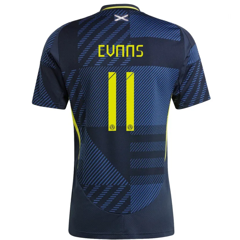 Danxen Uomo Maglia Scotland Lisa Evans #11 Blu Scuro Kit Gara Home 24-26 Maglietta