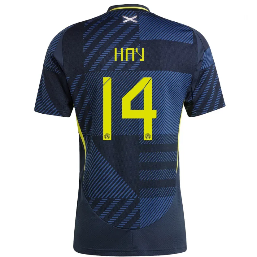 Danxen Uomo Maglia Scotland Brogan Hay #14 Blu Scuro Kit Gara Home 24-26 Maglietta