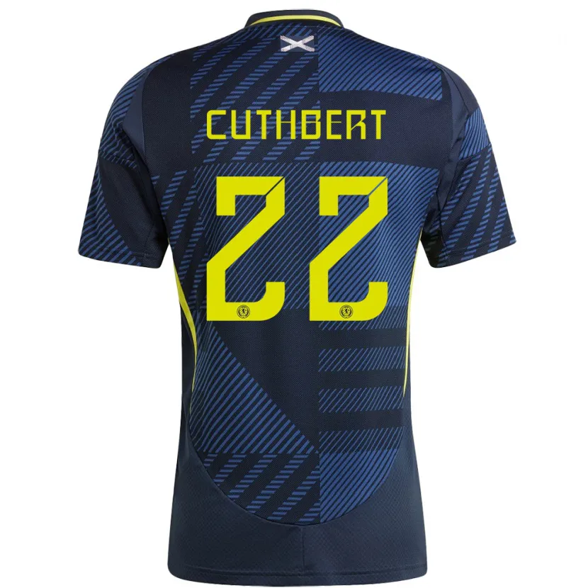 Danxen Uomo Maglia Scotland Erin Cuthbert #22 Blu Scuro Kit Gara Home 24-26 Maglietta
