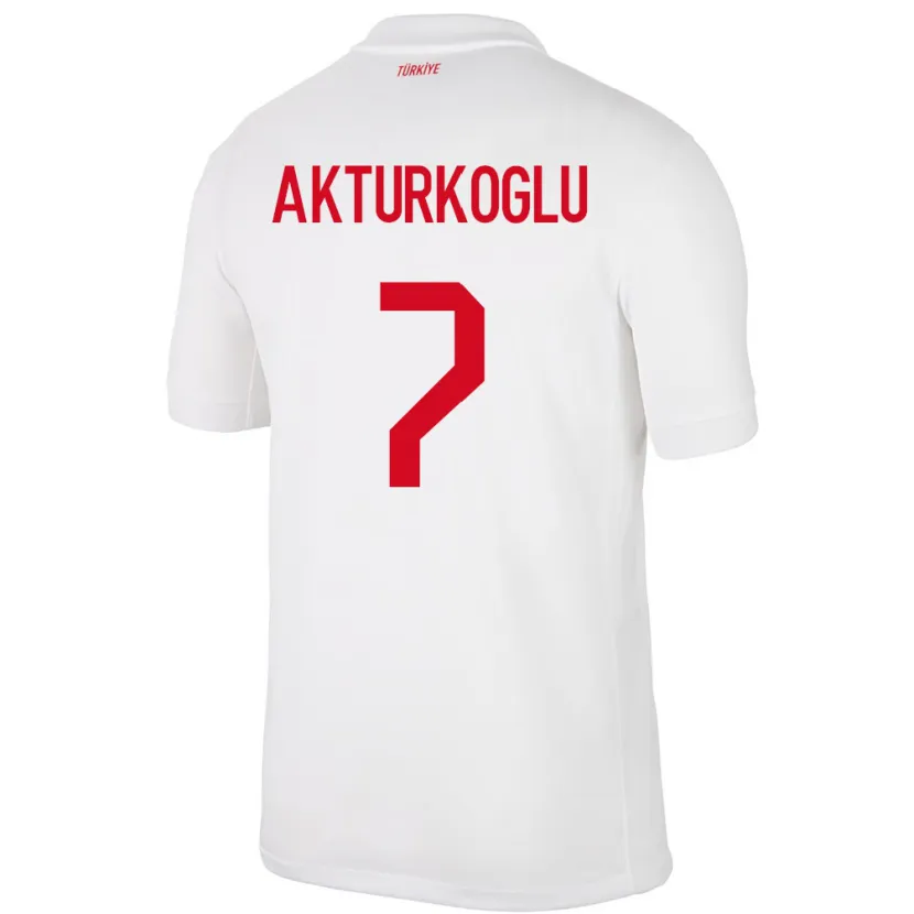 Danxen Uomo Maglia Turchia Kerem Aktürkoğlu #7 Bianco Kit Gara Home 24-26 Maglietta