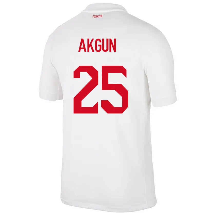 Danxen Uomo Maglia Turchia Yunus Akgün #25 Bianco Kit Gara Home 24-26 Maglietta