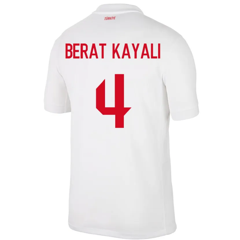 Danxen Uomo Maglia Turchia Hasan Berat Kayalı #4 Bianco Kit Gara Home 24-26 Maglietta