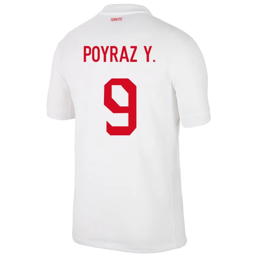 Danxen Uomo Maglia Turchia Poyraz Yıldırım #9 Bianco Kit Gara Home 24-26 Maglietta